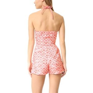 Pink and white halter romper